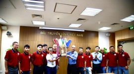 Lãnh đạo Đài Truyền hình Việt Nam đón nhận và chúc mừng đội bóng vô địch Press Cup 2023