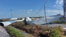Bạc Liêu: Khắc phục sự cố rơi gãy cánh quạt ở Nhà máy Điện gió Hòa Bình 5