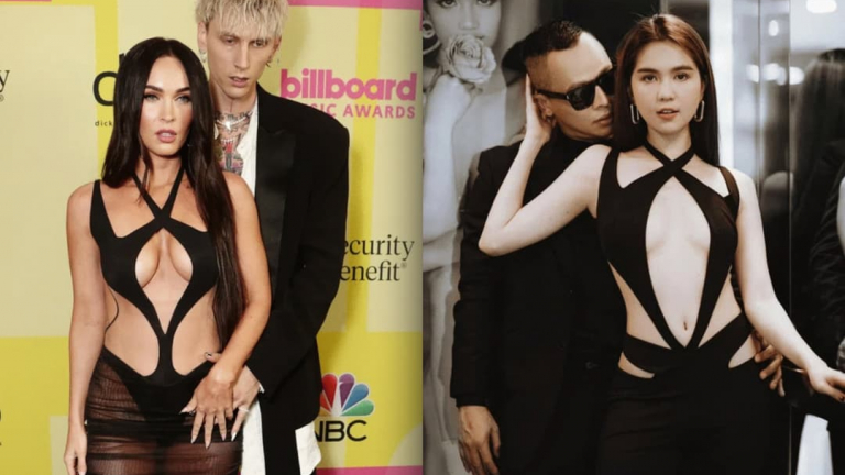 Trang phục cắt xẻ táo bạo của Ngọc Trinh bị so sánh với bộ đồ của siêu sao Megan Fox