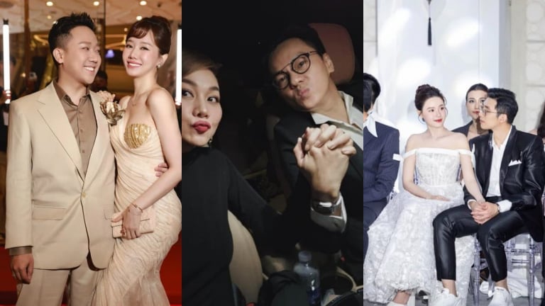 Những ông chồng Vbiz nghiện vợ của năm: Ông xã Thanh Hằng mặc áo fanclub của vợ, Minh Đạt nắm tay Midu không rời