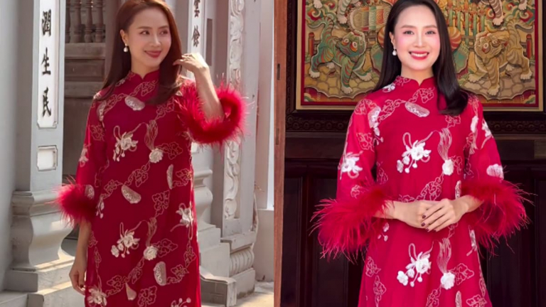 Hồng Diễm khoe nhan sắc yêu kiều ở tuổi 41 với tà áo dài