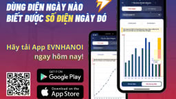 Theo dõi lượng tiêu thụ điện hàng ngày qua App EVNHANOI ngay trên thiết bị di động thông minh