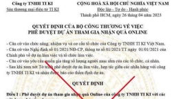 Bộ Công Thương: Văn bản 'phê duyệt dự án tham gia nhận quà online' là giả mạo