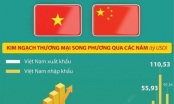 [Infographic] Trung Quốc - đối tác thương mại 'trăm tỷ USD' của Việt Nam