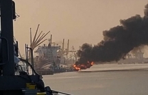 Bộ trưởng Công an đến hiện trường vụ cháy tàu xăng dầu ở cảng Đình Vũ
