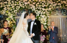 Nụ hôn tình tứ của CEO 7X Nguyễn Thành Phương với Á hậu Thanh Tú trong ngày cưới