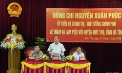 Thủ tướng Nguyễn Xuân Phúc: 'Đức Thọ cần phấn đấu trở thành huyện nông thôn mới tiên phong của Hà Tĩnh'