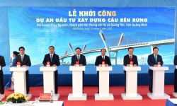 Phó Thủ tướng Lê Văn Thành bấm nút khởi công xây dựng cầu Bến Rừng nối Hải Phòng - Quảng Ninh