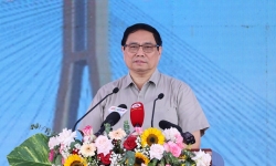 Thủ tướng phát lệnh khởi công cầu Đại Ngãi gần 8.000 tỷ nối 2 tỉnh Trà Vinh - Sóc Trăng