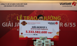 Vietlott trao giải Jackpot 2 Power 6/55 kỳ 176 tại TP. Hồ CHí Minh