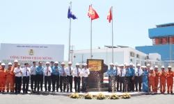 EVNNPT phối hợp EVN, Tổng Liên đoàn lao động Việt Nam gắn biển công trình Trạm biến áp 500kV Vân Phong và đấu nối