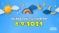 Dự báo thời tiết ngày 8/9/2024: Tin áp thấp nhiệt đới (suy yếu từ bão Yagi)