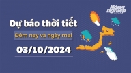 Dự báo thời tiết ngày mai 3/10/2024: Tin bão số 5 trên biển mới nhất