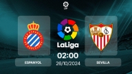 Nhận định, trực tiếp Espanyol vs Sevilla, La Liga, 02h00 hôm nay 26/10/2024