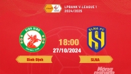 FPTPlay Trực tiếp bóng đá Bình Định vs SLNA, 18h00 hôm nay 27/10/2024