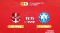 FPTPlay Trực tiếp bóng đá Hải Phòng vs Nam Định, 19h15 hôm nay 1/11/2024