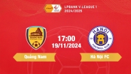 FPT Play Trực tiếp bóng đá Quảng Nam vs Hà Nội, 17h00 hôm nay 19/11/2024