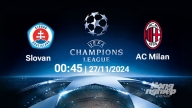 Nhận định, trực tiếp Slovan vs AC Milan, Cúp C1 Châu Âu, 00h45 ngày 27/11/2024