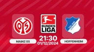 Nhận định, Trực tiếp Mainz 05 vs Hoffenheim, Bundesliga, 21h30 hôm nay 1/12