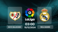 Trực tiếp bóng đá Rayo Vallecano vs Real Madrid, La Liga, 03h00 hôm nay 15/12/2024