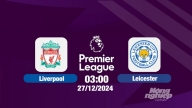 Nhận định, trực tiếp Liverpool vs Leicester, Ngoại hạng Anh, 03h00 hôm nay 27/12/2024