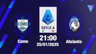 Trực tiếp bóng đá Como vs Atalanta, Serie A, 21h00 hôm nay 25/1/2025