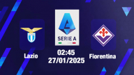 Trực tiếp bóng đá Lazio vs Fiorentina, Serie A, 02h45 hôm nay 27/1/2025