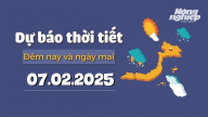 Dự báo thời tiết ngày mai 7/2/2025 mới nhất