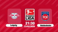 Trực tiếp bóng đá Leipzig vs Heidenheim 21h30 hôm nay 23/2/2025