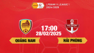 Trực tiếp bóng đá Quảng Nam vs Hải Phòng, 17h00 hôm nay 28/2/2025