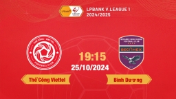 FPTPlay trực tiếp bóng đá Viettel vs Bình Dương, 19h15 hôm nay 25/10/2024