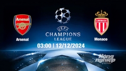 Nhận định, trực tiếp Arsenal vs Monaco, Cúp C1 Châu Âu, 03h00 ngày 12/12/2024