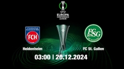 Nhận định, trực tiếp Heidenheim vs St Gallen, Cúp C3 Châu Âu, 03h00 ngày 20/12/2024