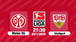 Trực tiếp bóng đá Mainz vs Stuttgart, Bundesliga, 21h30 hôm nay 25/1/2025