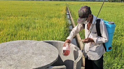 Khánh Hòa: Lắp bể thu gom bao bì thuốc bảo vệ thực vật trên đồng ruộng