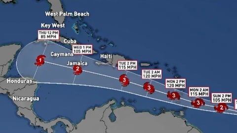 Siêu bão nhiệt đới đầu tiên của năm 2024 đổ bộ vùng biển Caribe