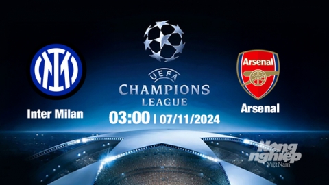 Nhận định, trực tiếp Inter Milan vs Arsenal, Cúp C1 Châu Âu, 03h00 ngày 7/11/2024