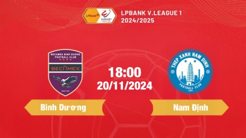 FPTPlay Trực tiếp bóng đá Bình Dương vs Nam Định, 18h hôm nay 20/11/2024