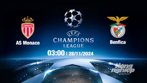 Nhận định, trực tiếp Monaco vs Benfica, Cúp C1 Châu Âu, 03h00 ngày 28/11/2024