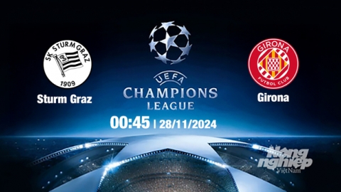 Nhận định, trực tiếp Sturm Graz vs Girona, Cúp C1 Châu Âu, 00h45 ngày 28/11/2024