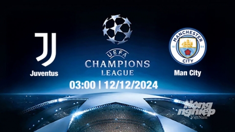 Nhận định, trực tiếp Juventus vs Man City, Cúp C1 Châu Âu, 03h00 ngày 12/12/2024