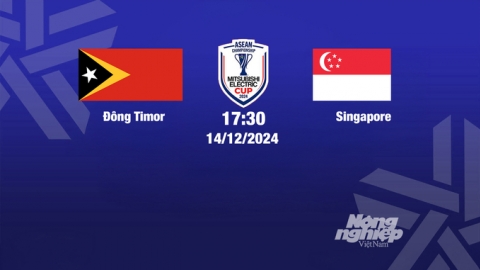 Trực tiếp bóng đá Đông Timor vs Singapore, Asean Cup 2024, 17h30 hôm nay 14/12/2024