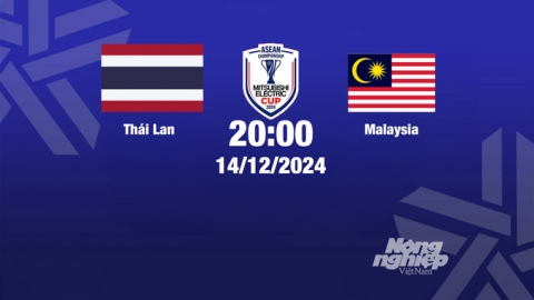 Trực tiếp bóng đá Thái Lan vs Malaysia, Asean Cup 2024, 20h00 hôm nay 14/12/2024