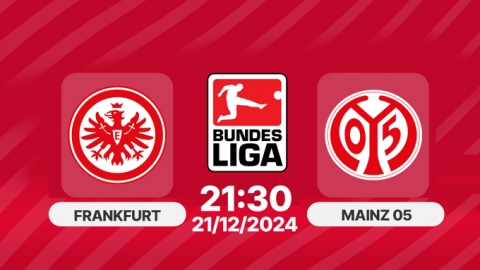 Nhận định bóng đá, Trực tiếp Frankfurt vs Mainz 05, Bundesliga, 21h30 hôm nay 21/12