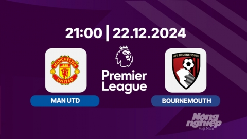 Nhận định, trực tiếp Man Utd vs Bournemouth, Ngoại hạng Anh, 21h00 hôm nay 22/12/2024