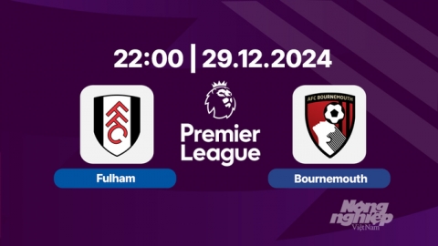 Trực tiếp Fulham vs Bournemouth, Ngoại hạng Anh, 22h00 hôm nay 29/12/2024