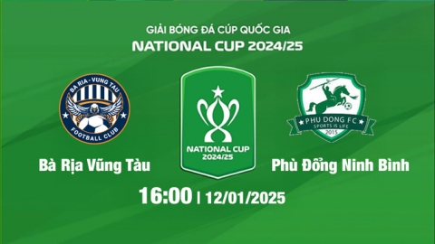 Trực tiếp bóng đá Bà Rịa Vũng Tàu vs Ninh Bình, 16h00 hôm nay 12/1/2025