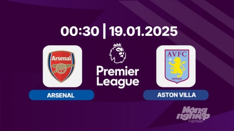 Trực tiếp bóng đá Arsenal vs Aston Villa, Ngoại hạng Anh, 00h30 hôm nay 19/1/2025