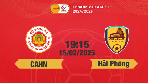 Trực tiếp bóng đá CAHN vs Quảng Nam, 19h15 hôm nay 15/2/2025