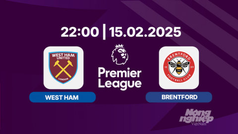 Trực tiếp bóng đá West Ham vs Brentford, Ngoại hạng Anh, 22h00 hôm nay 15/2/2025